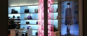 Retail store large plasma video wall